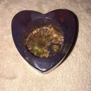 Epoxy Resin heart 💜 shaped candle holder New